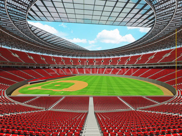 3d render beysbol stadyum kırmızı vip kutuları Stok fotoğraf © danilo_vuletic