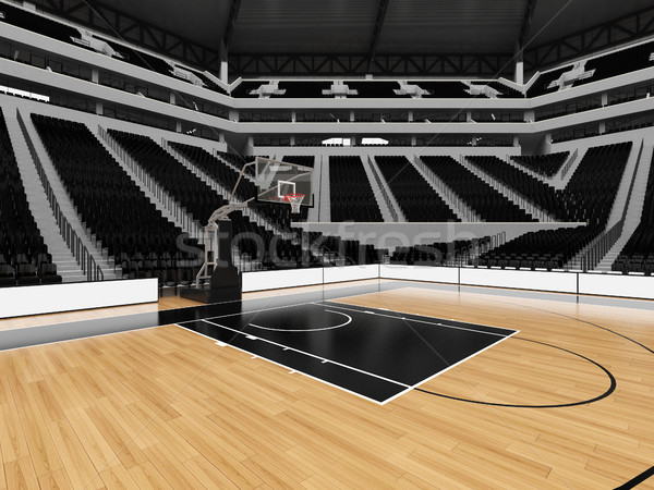 Beautiful modern sport arena for basketball with black seats Stock photo © danilo_vuletic