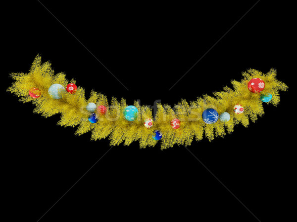 Сток-фото: 3d · визуализации · красивой · Рождества · венок · украшение