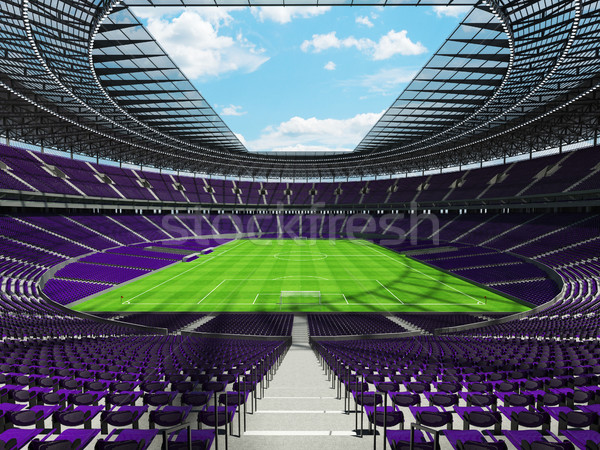 3D render of a round football -  soccer stadium with  purple seats Stock photo © danilo_vuletic