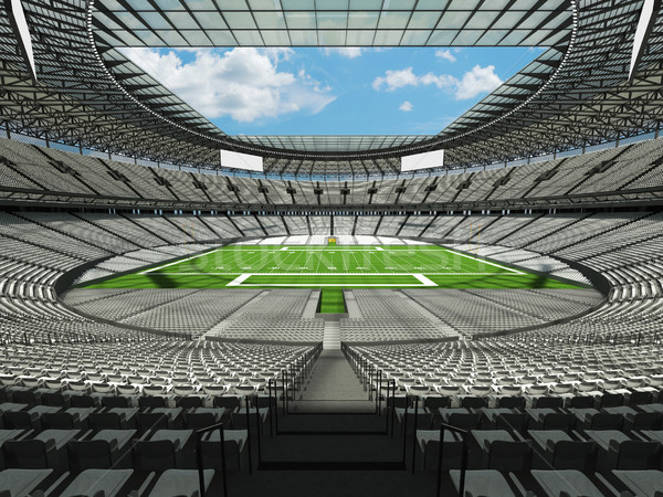 Round american football stadium with white seats for hundred thousand fans with VIP boxes Stock photo © danilo_vuletic