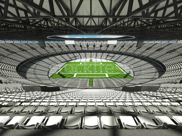 Round american football stadium with white seats for hundred thousand fans with VIP boxes Stock photo © danilo_vuletic