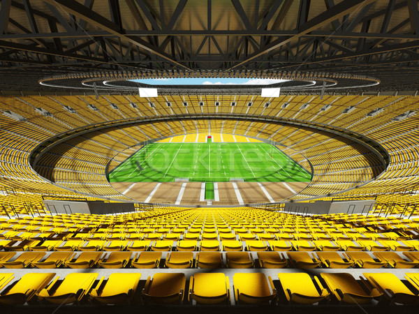 3D render of a round rugby stadium with  yellow seats and VIP bo Stock photo © danilo_vuletic