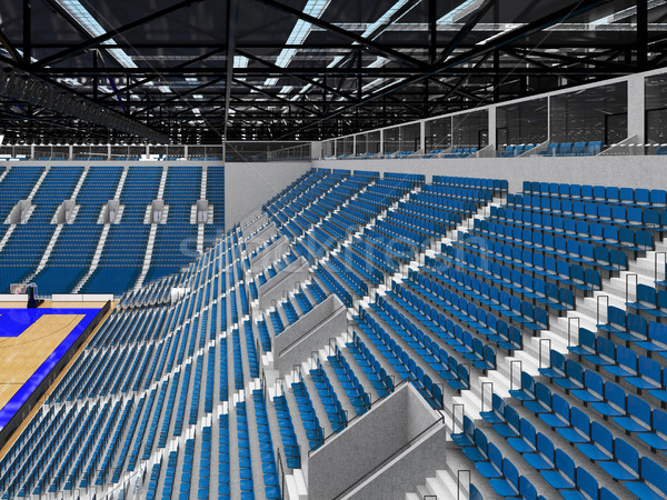 Sportok aréna kosárlabda szürke kék gyönyörű Stock fotó © danilo_vuletic