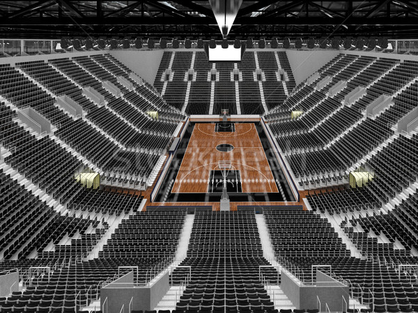 Beautiful modern sports arena for basketball with black seats  Stock photo © danilo_vuletic