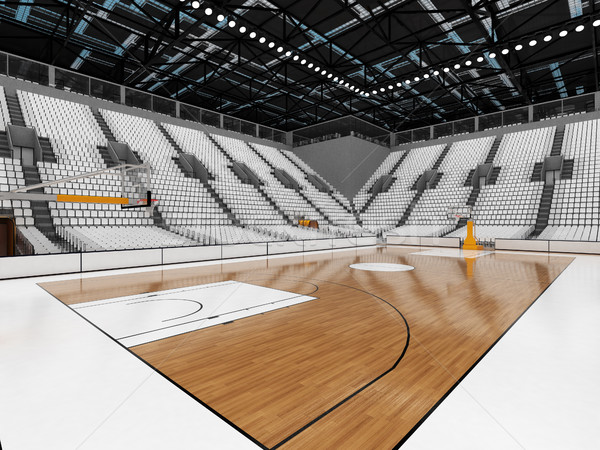 Beautiful modern sports arena for basketball with white seats Stock photo © danilo_vuletic