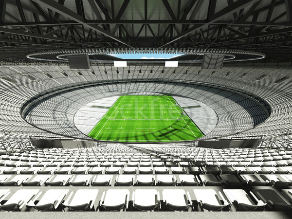 3D render of a round rugby stadium with  white seats and VIP box Stock photo © danilo_vuletic