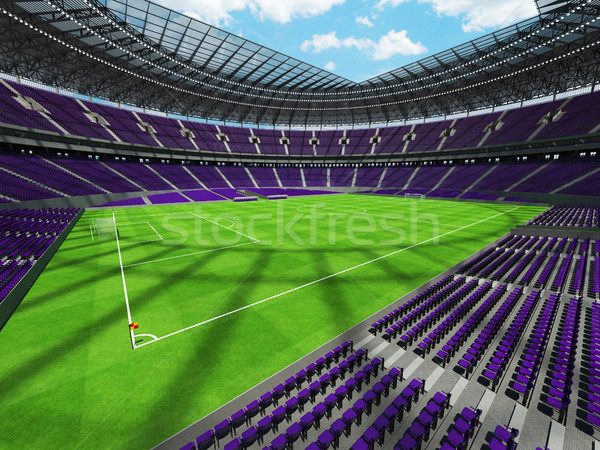 3D render of a round football -  soccer stadium with  purple seats Stock photo © danilo_vuletic