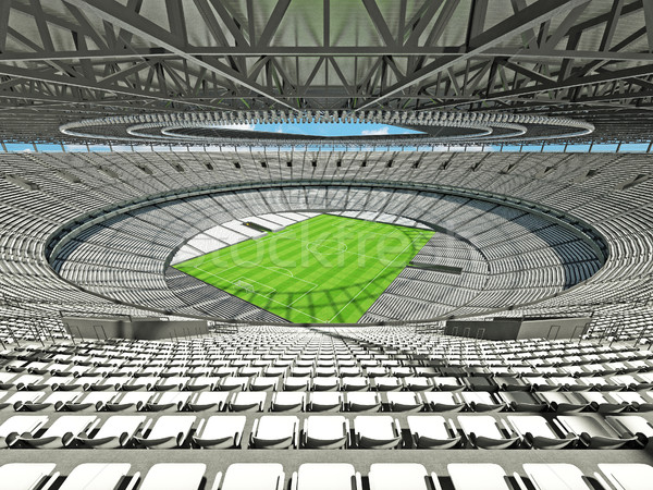 3D render of a round football - soccer stadium with white seats Stock photo © danilo_vuletic