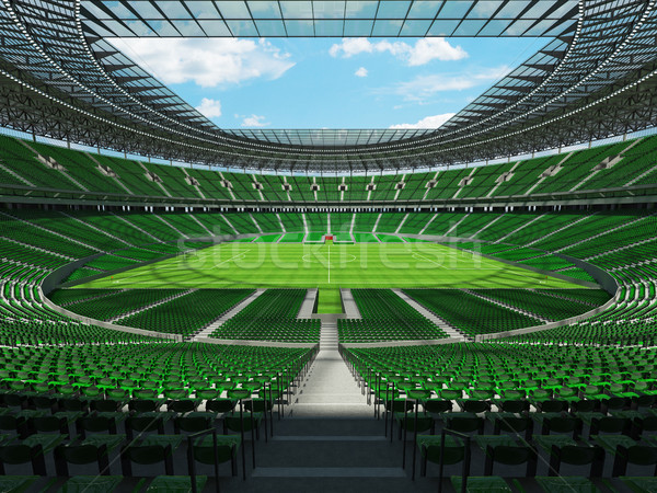 3D render of a round football -  soccer stadium with  green seats Stock photo © danilo_vuletic