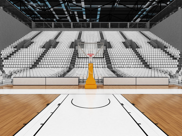 [[stock_photo]]: Rendu · 3d · belle · sport · arène · basket · blanche