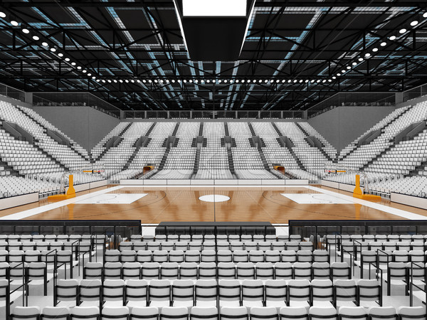 Beautiful modern sports arena for basketball with white seats Stock photo © danilo_vuletic
