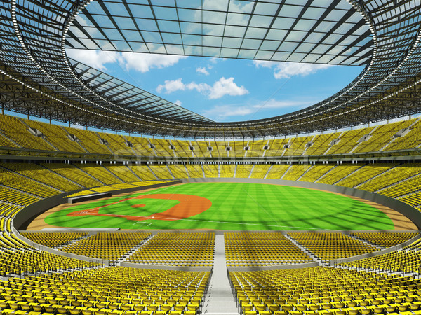 3d render baseball stadion Geel vip dozen Stockfoto © danilo_vuletic