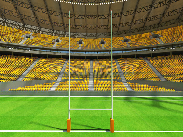 3dのレンダリング ラグビー スタジアム 黄色 vip ボックス ストックフォト © danilo_vuletic