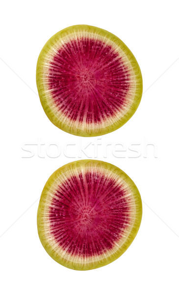 Stock photo: Watermelon Radish Slice Isolated with clipping path