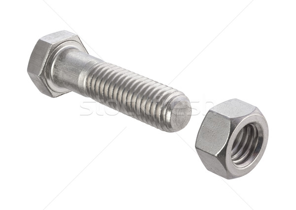 Nut and Bolt with a clipping path Stock photo © danny_smythe