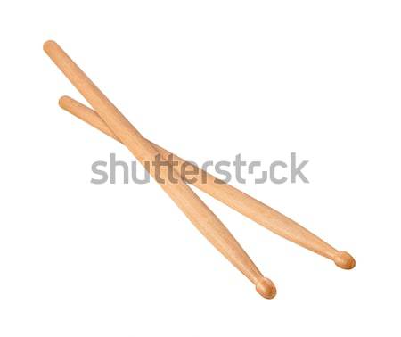 Two Wooden Drumsticks isolated Stock photo © danny_smythe