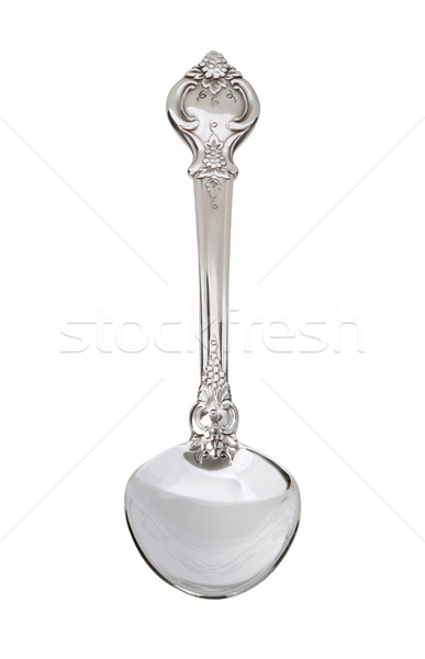 Stok fotoğraf: Gümüş · kaşık · yalıtılmış · beyaz · Metal