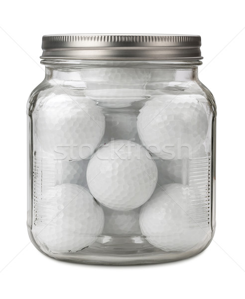 Golf Balls in a Jar isolated Stock photo © danny_smythe