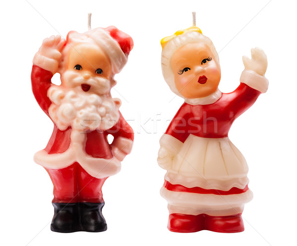 Vintage Santa Christmas Candles Stock photo © danny_smythe