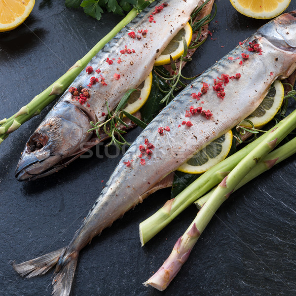 商业照片: 绿色 · 芦笋 ·鱼· 厨房 · 沙拉 ·煮