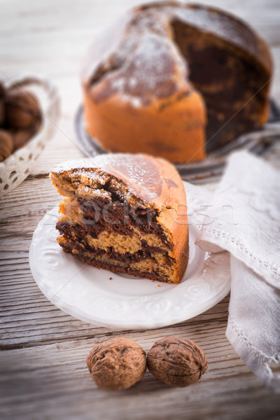 Marmo torta caffè cioccolato uova nero Foto d'archivio © Dar1930