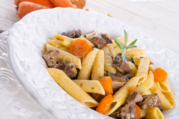 penne with goulash Stock photo © Dar1930