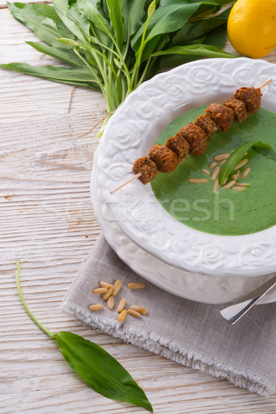 Stock photo: wild garlic soup