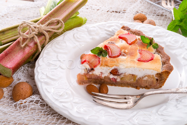 Rhubarbe gâteaux fruits gâteau table [[stock_photo]] © Dar1930