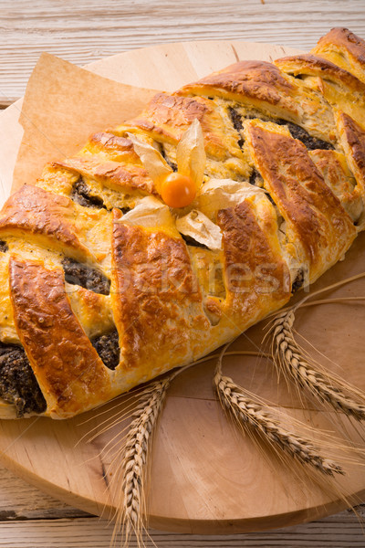 poppy - marzipan plaited loaf Stock photo © Dar1930