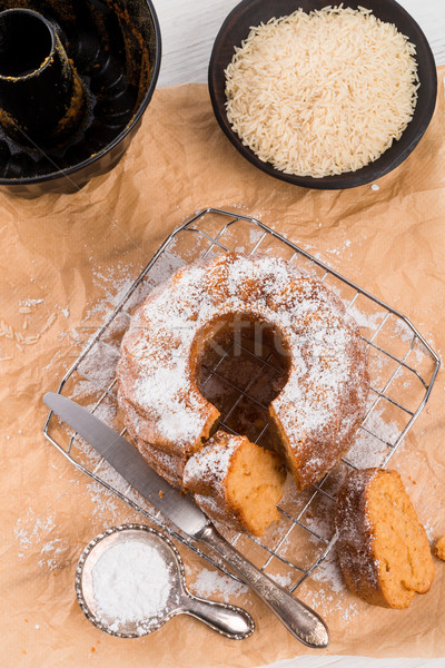 Stockfoto: Cake · rijst · meel · plaat · eten · dessert