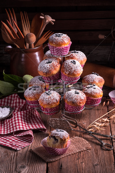 Stock photo: blueberries muffins