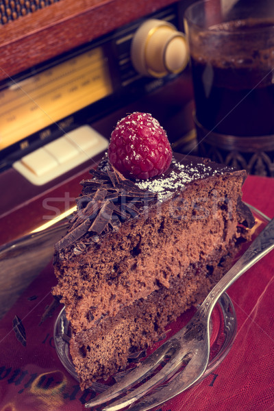 chocolate cake and Turkish coffee - vintage style Stock photo © Dar1930