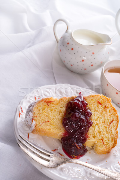 Saffraan Pasen voedsel ei cake plaat Stockfoto © Dar1930