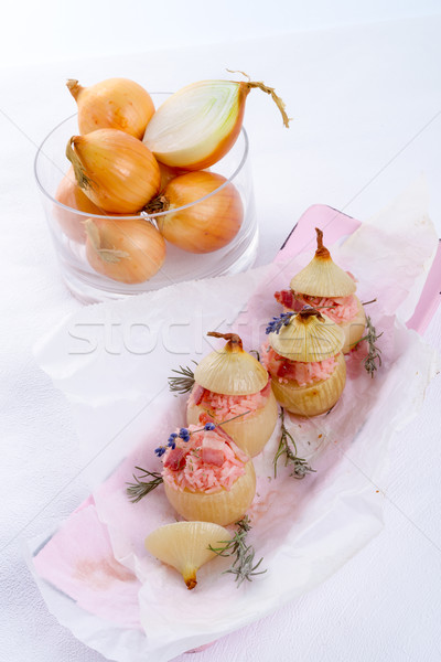 stuffed onions with pink rice Stock photo © Dar1930
