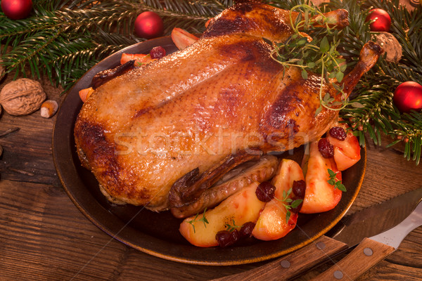 Christmas eend vruchten Rood vlees koken Stockfoto © Dar1930