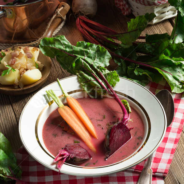 Botwinka - Soup of young beet leaves Stock photo © Dar1930