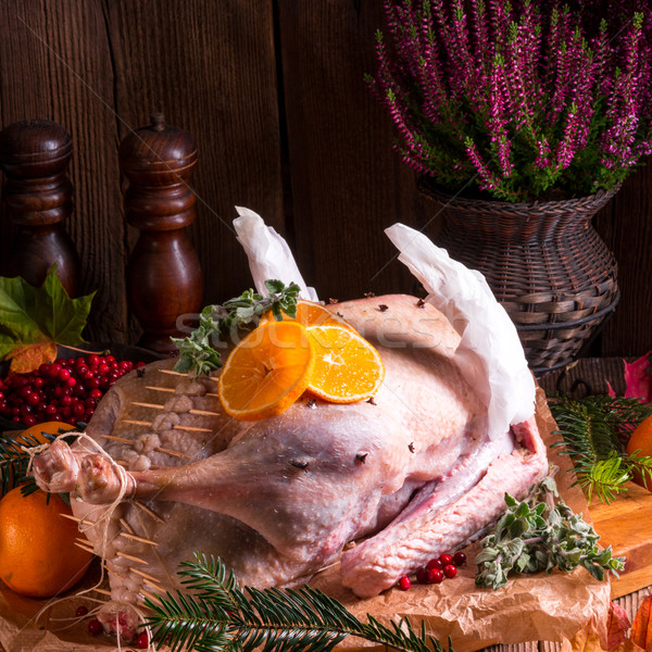 Raw goose in marinade Stock photo © Dar1930