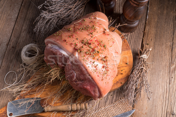 Photo stock: Brut · rustique · alimentaire · bois · viande · poivre
