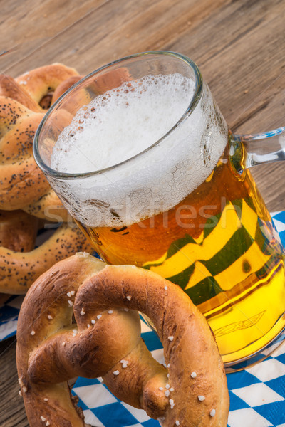 homemade pretzels and beer Stock photo © Dar1930