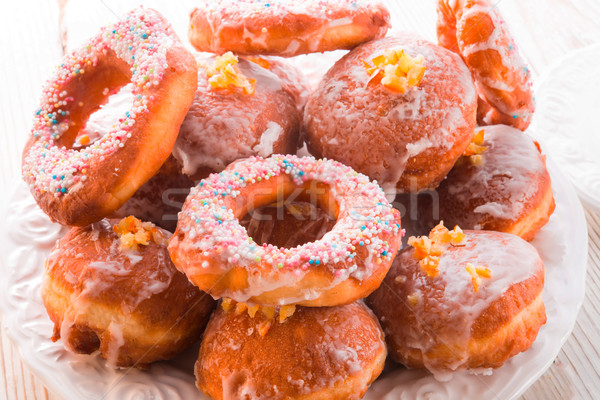 bismarck doughnuts on a plate Stock photo © Dar1930