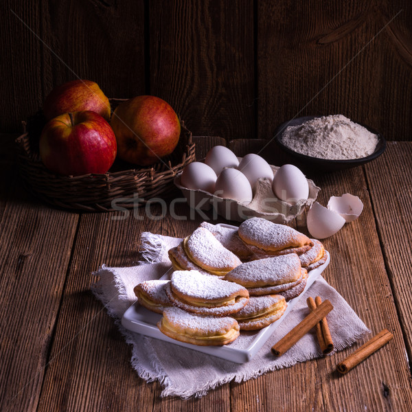 Fruchtig Apfel Zimt Hintergrund rot Platte Stock foto © Dar1930