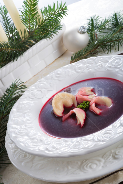 Borsch with dumplings Stock photo © Dar1930