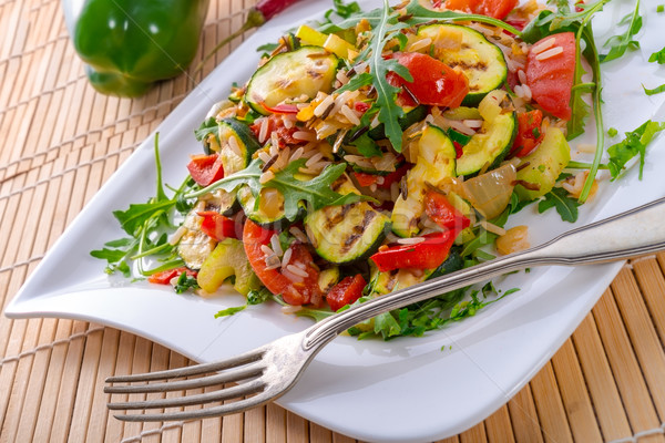 [[stock_photo]]: Légumes · végétarien · sauvage · riz · fond · orange