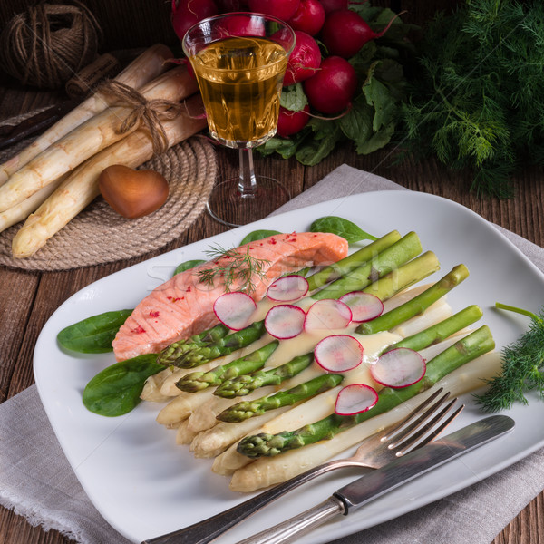 Asparagus with salmon  Stock photo © Dar1930