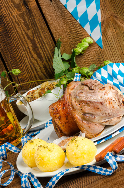 Stock photo: Schweinshaxe - pork knuckle on Bavarian