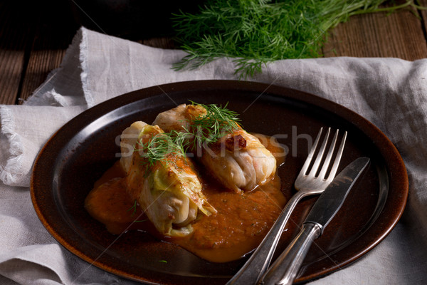 Cabbage rolls out young cabbage Stock photo © Dar1930
