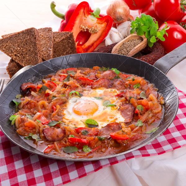 Alimentaire oeuf oeufs déjeuner tomate cuisson [[stock_photo]] © Dar1930