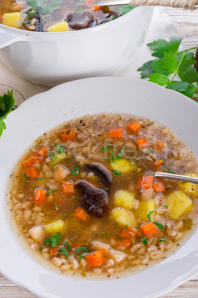 Krupnik – Polish Pearl Barley Soup Stock photo © Dar1930