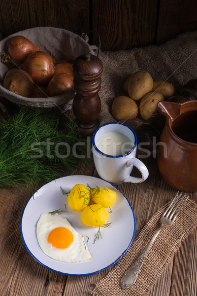 Stockfoto: Aardappel · voedsel · zomer · restaurant · groene · lunch